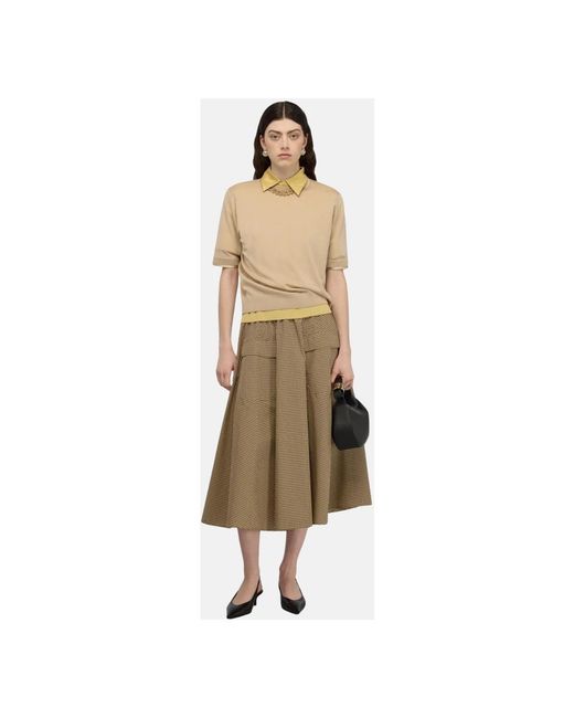 Semicouture Natural Midi Skirts