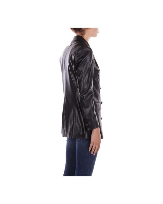 John Richmond Jassen ,Zwart ,Leer Logo Posteriore Jacket in het Black