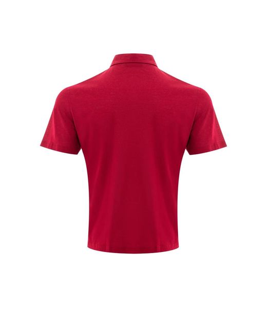 Gran Sasso Rotes piqué polo-shirt in Red für Herren