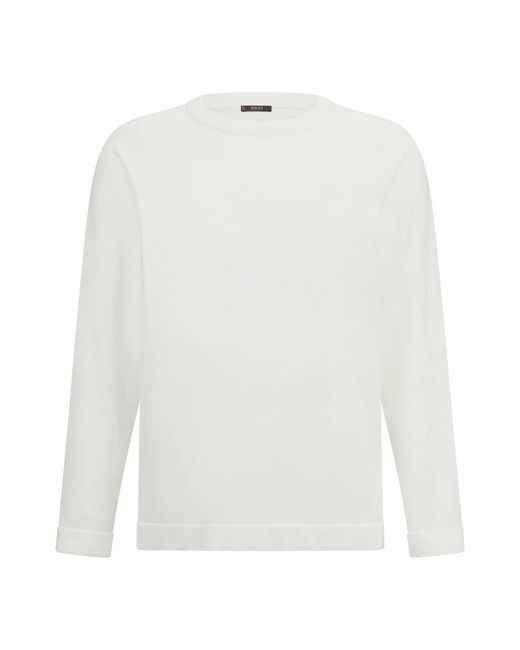Boggi Round-Neck Knitwear in het White voor heren