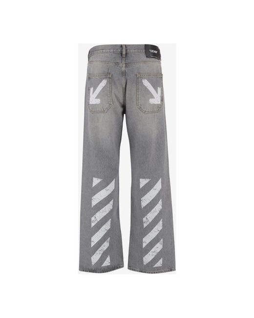 Off-White c/o Virgil Abloh Gray Straight Fit Jeans for men