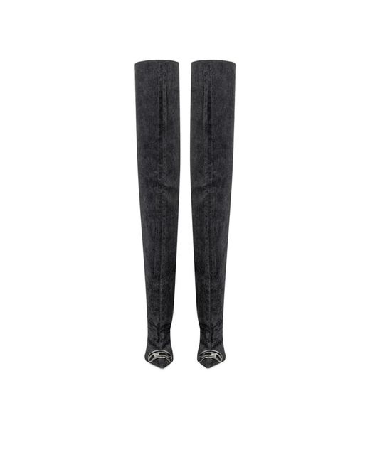 DIESEL Black Over-Knee Boots