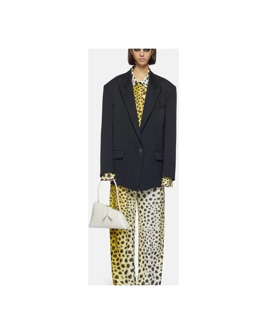 The Attico Oversize Zwarte Wollen Blazer in het Black
