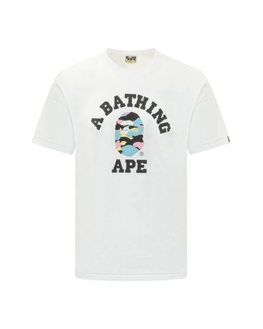 A Bathing Ape New Multi Camo Tee in het White voor heren