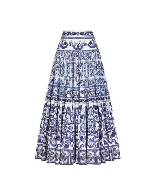 Majolica falda maxi a-línea Dolce & Gabbana de color Blue