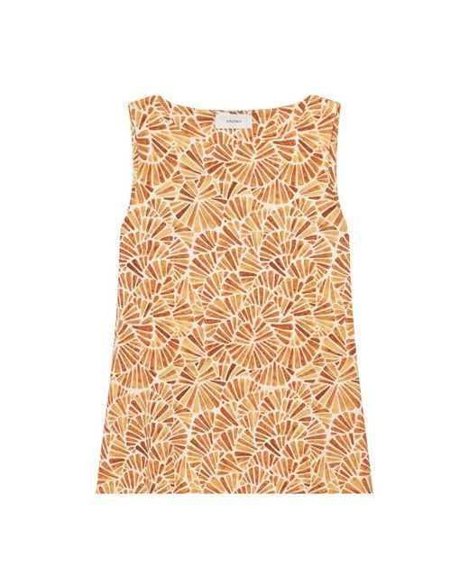 Maliparmi Shell Printed Flared Dress in het Natural