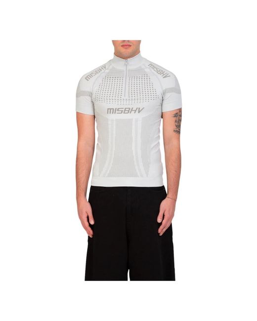 Magliette sportiva con zip di M I S B H V in White da Uomo