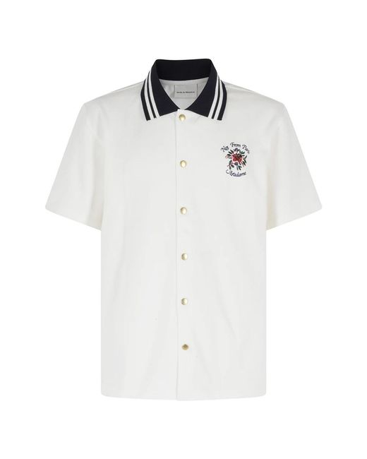 Drole de Monsieur White Short Sleeve Shirts for men