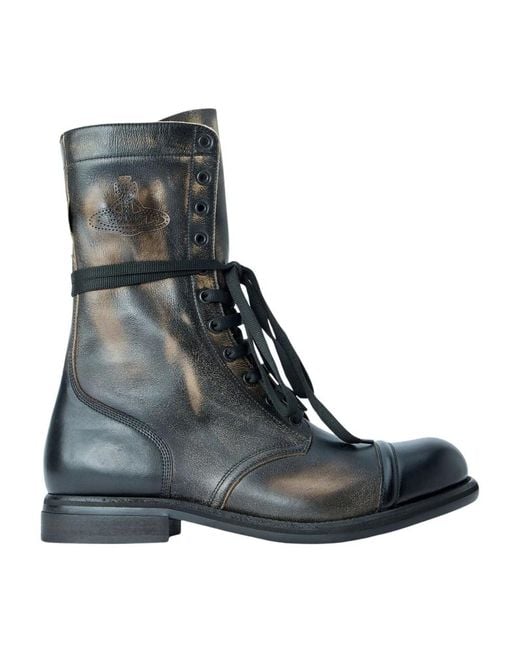 Vivienne Westwood Black Lace-Up Boots for men