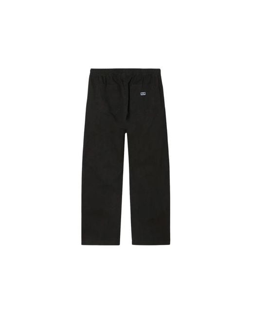 Obey Black Wide Trousers for men
