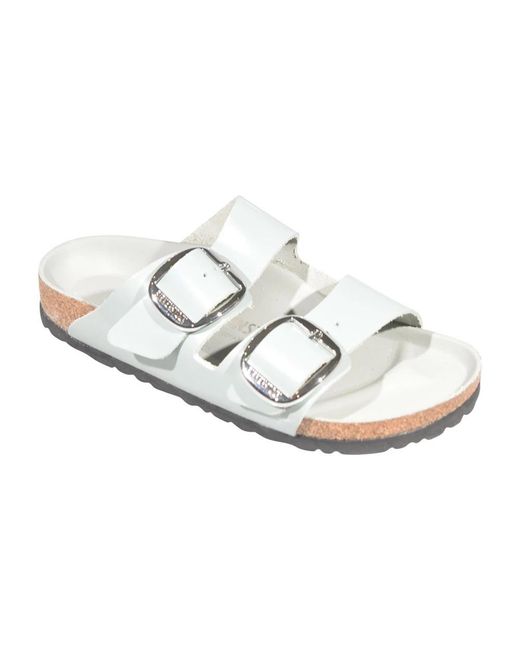 Birkenstock White Sliders