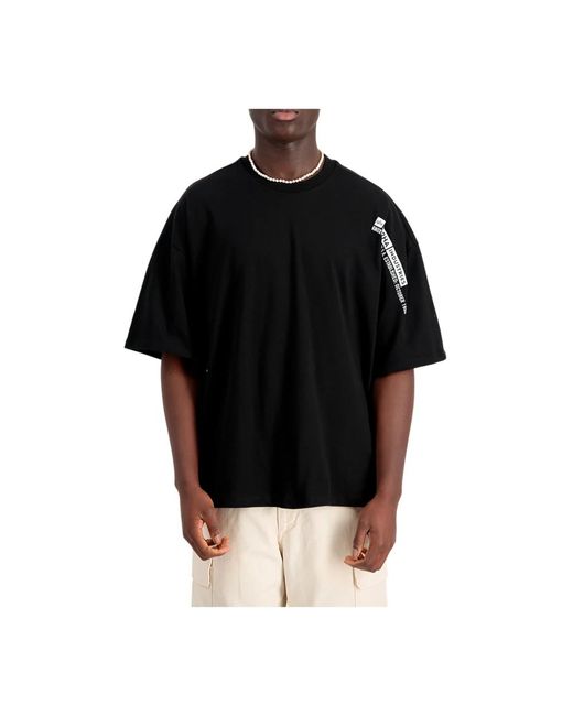 Alpha Industries Lässiges t-shirt mit seitlichem druck in Black für Herren