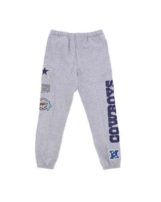 Mitchell & Ness Broeken ,Grijs ,Katoen Dallas Mavericks Fleece Trainingsbroek in het Blue voor heren