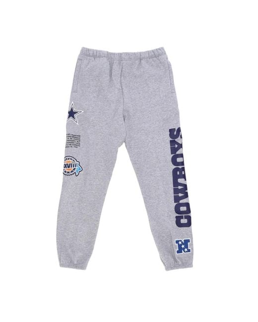 Mitchell & Ness Broeken ,Grijs ,Katoen Dallas Mavericks Fleece Trainingsbroek in het Blue voor heren