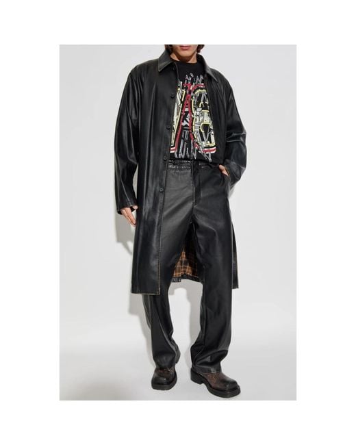 DIESEL Black Single-Breasted Coats for men