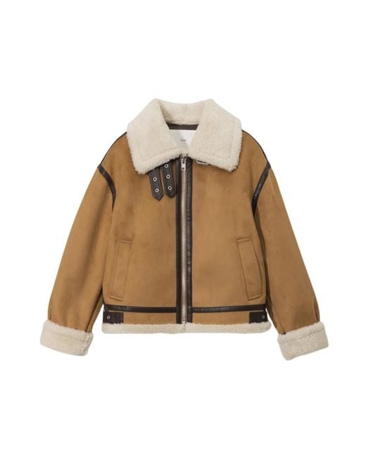 DUNST Loose Fit Line Shearling Jacke in Natural für Herren