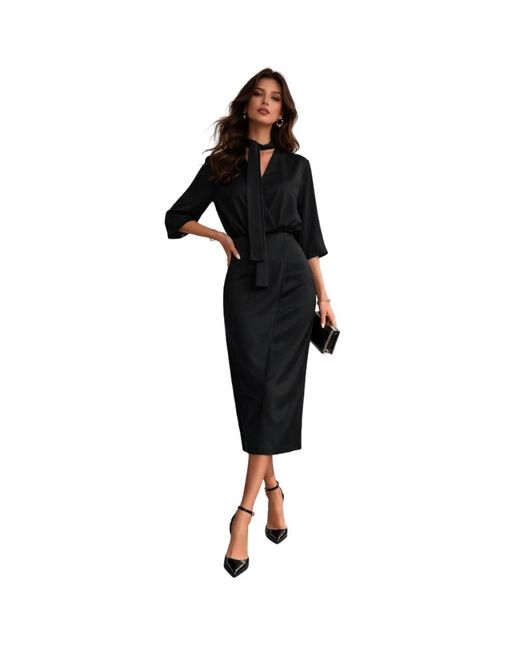 SIMONA CORSELLINI Black Midi Dresses