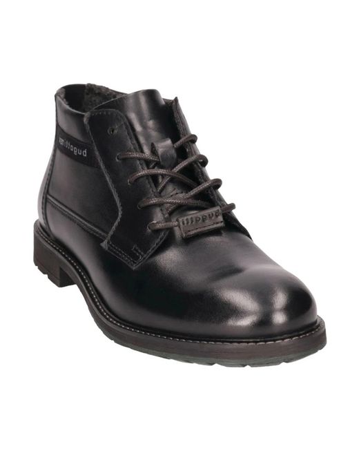 Bugatti Black Lace-Up Boots for men