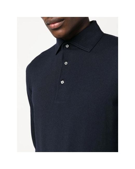 Lardini Midnight Wool Polo in het Blue voor heren