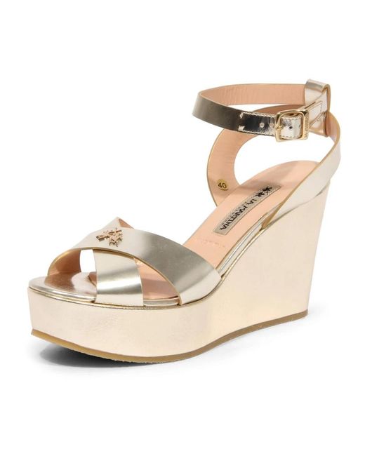 La Martina Metallic Wedges