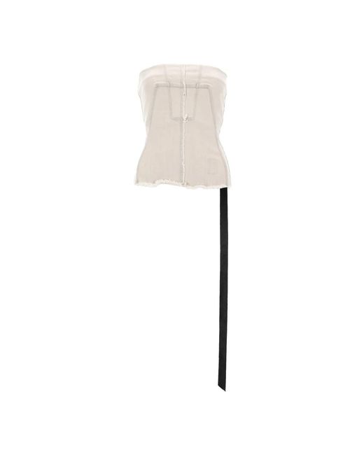 Rick Owens White Sleeveless Tops