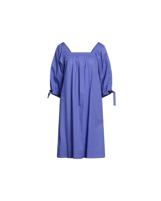 ROSSO35 Blue Violette midi-kleid mit 3/4 ärmeln