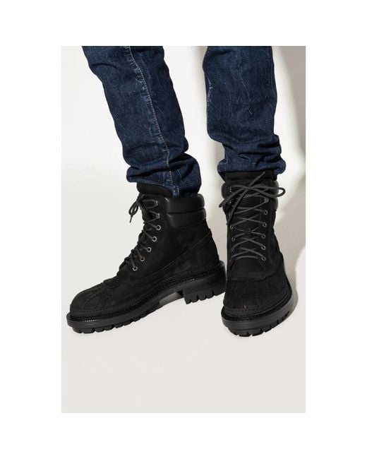 Lace-Up Boots di DSquared² in Black da Uomo