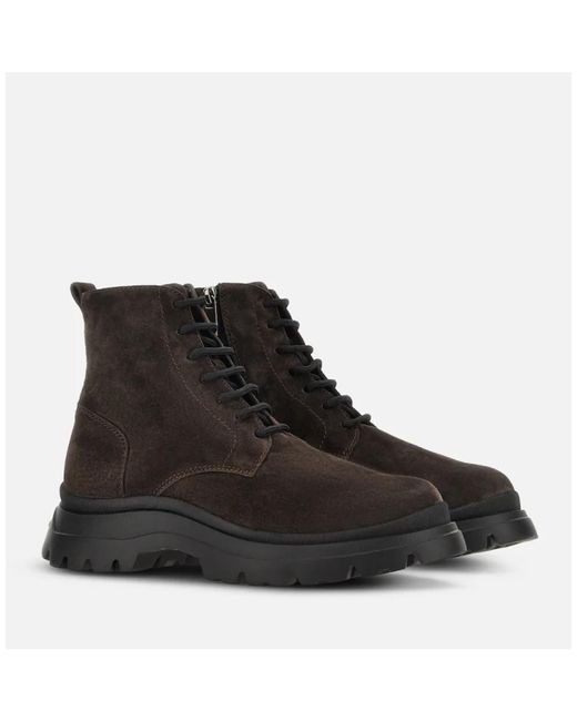 Hogan Black Lace-Up Boots for men