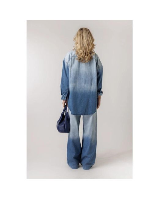 My Essential Wardrobe Blue Blaue dip dye denim bluse oversized