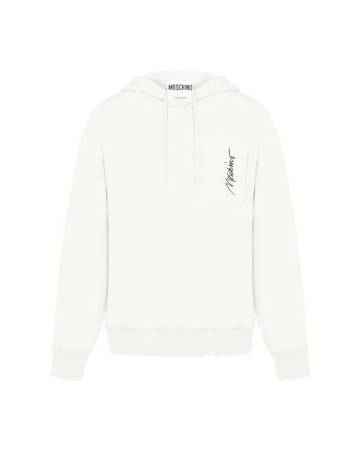 Moschino White Hoodies for men