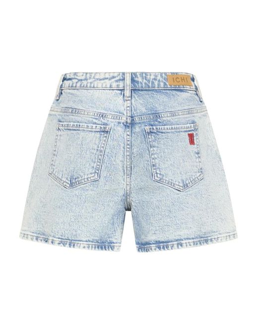 Ichi Blue Denim Shorts