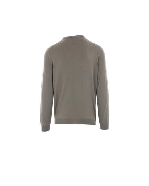 Zanone Gray Round-Neck Knitwear for men