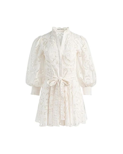 Alice + Olivia Lucy Mini Overhemdjurk in het White