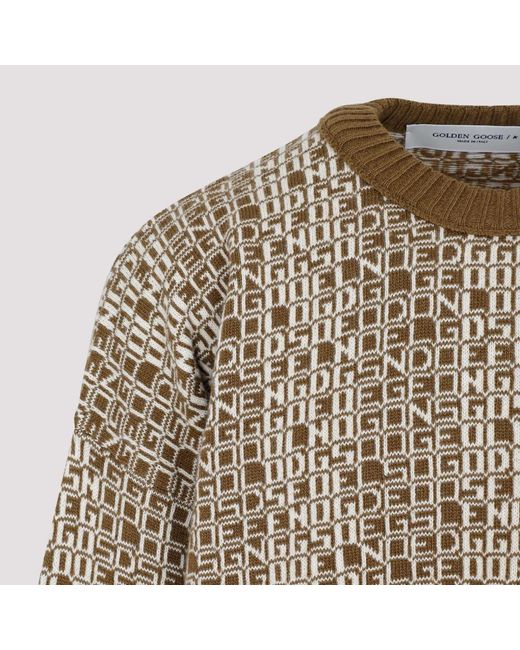 Golden Goose Deluxe Brand Luxuriöser wollmischung crew neck pullover in Brown für Herren