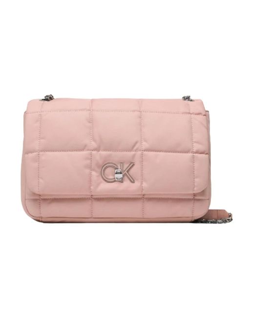 Calvin Klein Pink Stepp-schultertasche für frauen