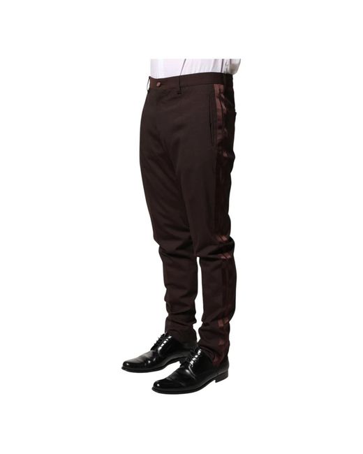Dolce & Gabbana Broeken ,Bruin ,Wol Dress Pants in het Black voor heren