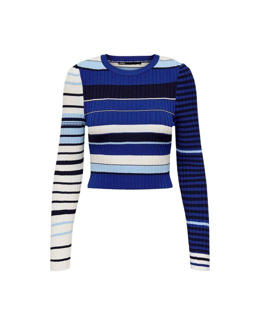 ONLY Blue Round-neck knitwear