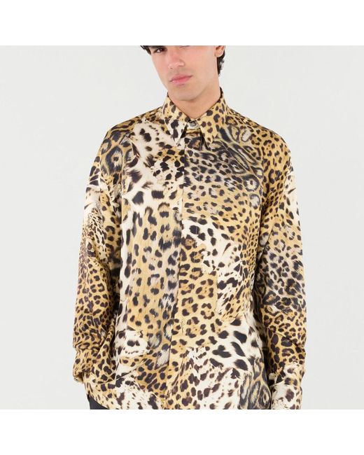 Roberto Cavalli Natural Casual Shirts for men
