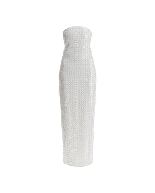 ROTATE BIRGER CHRISTENSEN White Besticktes pailletten-tüllkleid