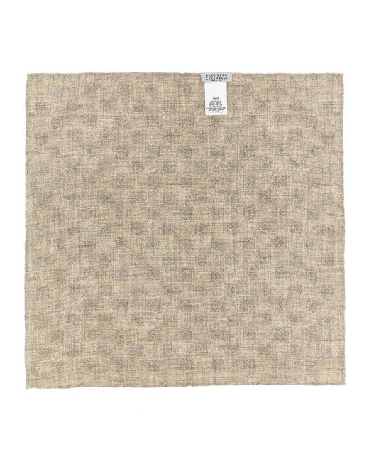 Brunello Cucinelli Natural Silk Scarves for men