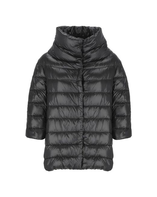 Herno Gewatteerd Donsjack Met Hoge Kraag in het Gray
