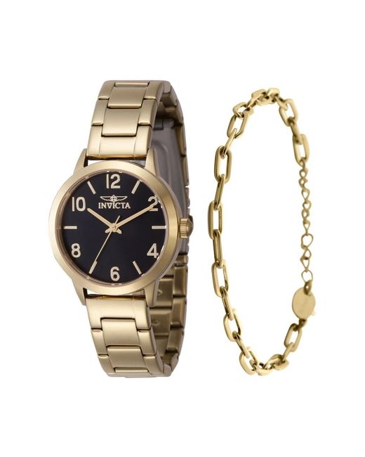 Wildflower 47273 nero orologio donna quarzo - 34mm - con braccialetto coordinato di INVICTA WATCH in Metallic