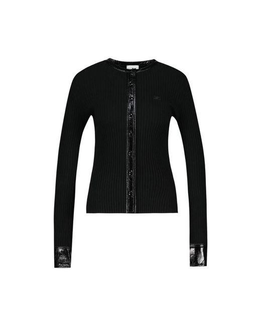 Courreges Contrasted Cardigan in het Black
