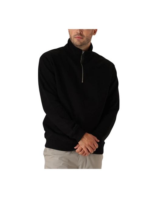 Pure Path Hoodies & Sweatvesten ,Zwart ,Stijlvolle Loose Fit Halfzip Sweater in het Black voor heren