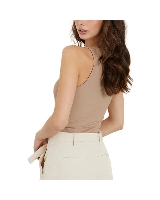 Guess Brown Sleeveless Tops