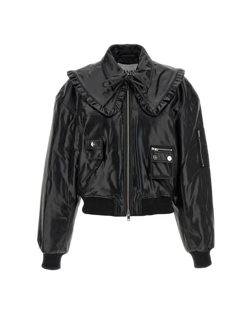 Ganni Black Bomber Jackets