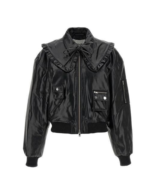 Ganni 7093 Future Bomber Jacket in het Black
