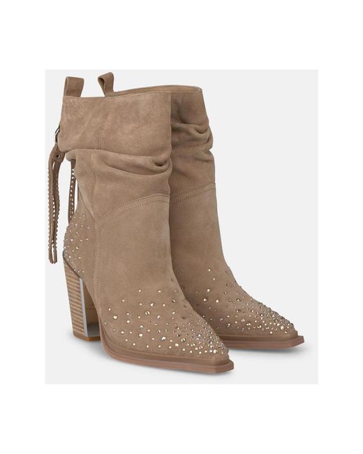 Alma En Pena. Brown Cowboy & Biker Boots