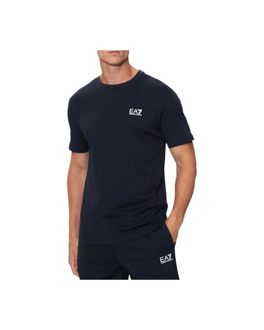 EA7 Tops ,Blauw ,Korte Mouw Basic T-Shirt in het Blue voor heren