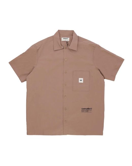 Short Sleeve Shirts Caterpillar de hombre de color Brown
